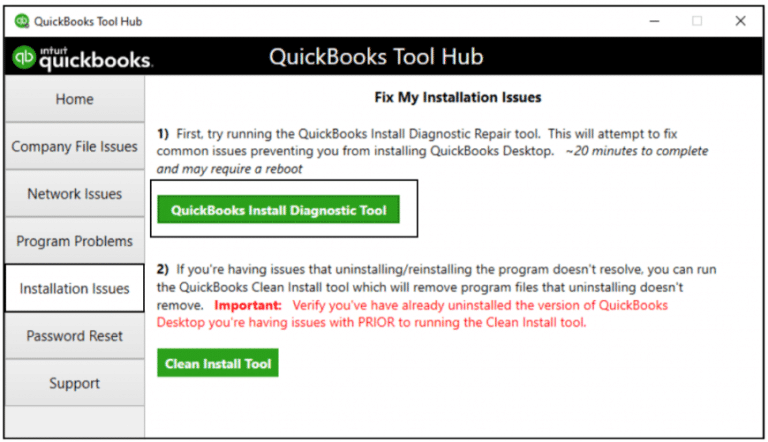 error running quickbooks tool hub