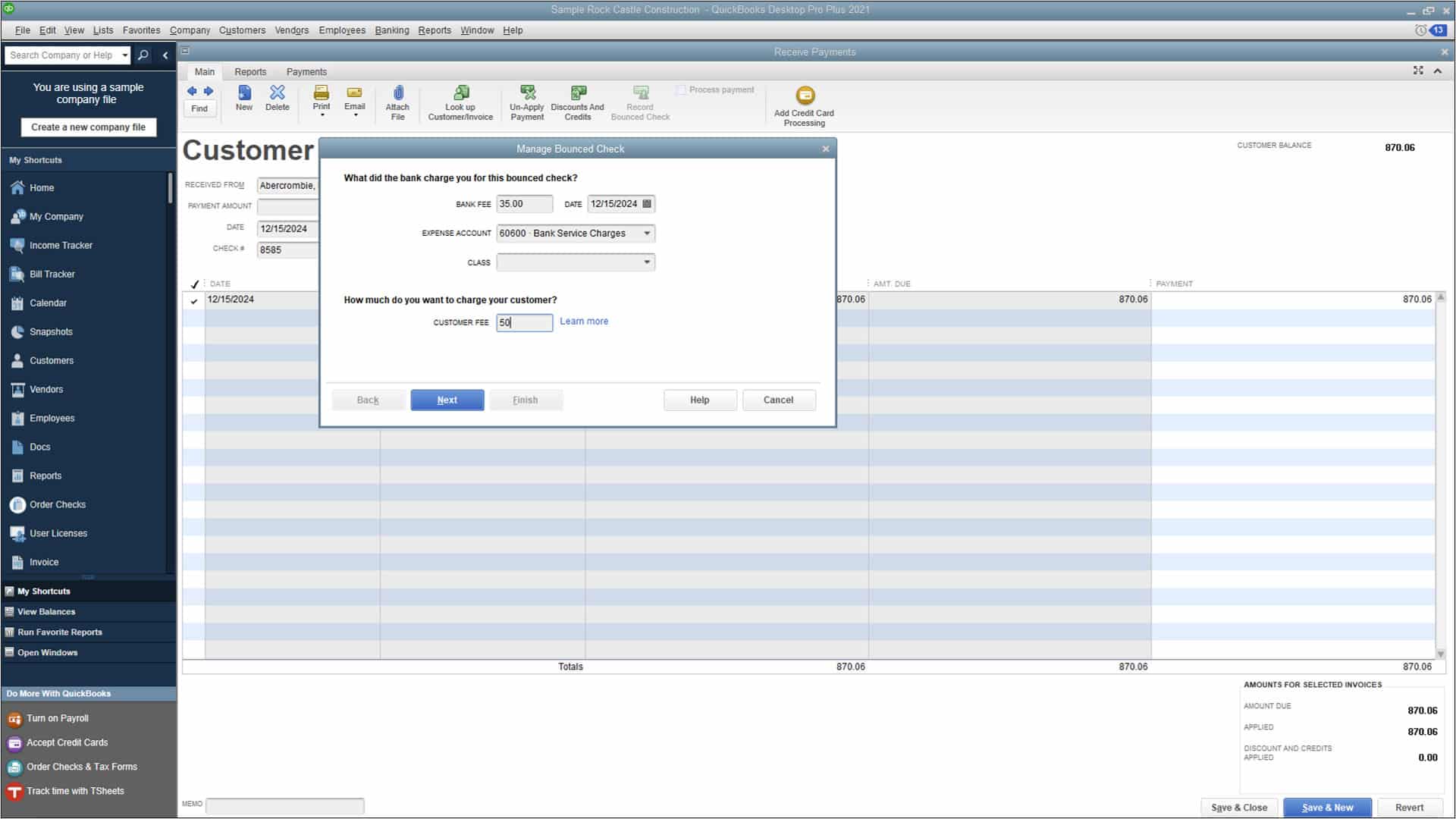 How to Record a Returned or Bounced Check in QuickBooks?