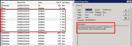QuickBooks Event ID Log Error 4
