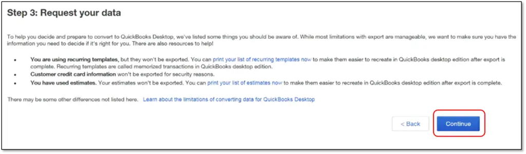 Convert QuickBooks online to desktop screenshot