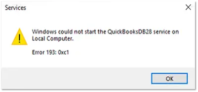 QuickBooks Error Code 193:0xC1
