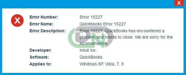 QuickBooks Error 15277