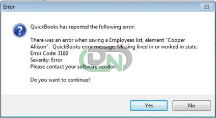 QuickBooks Error Code 3180