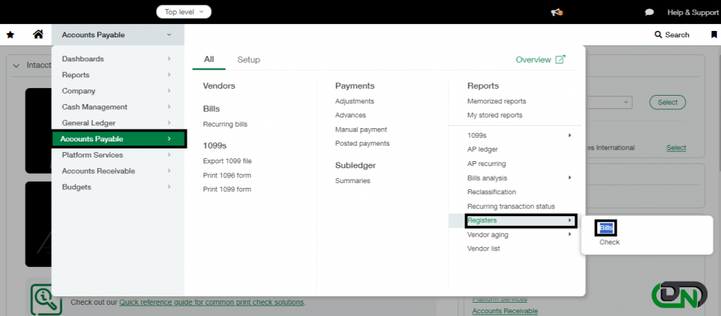 Export accounts receivable and payable values from Sage Intacct