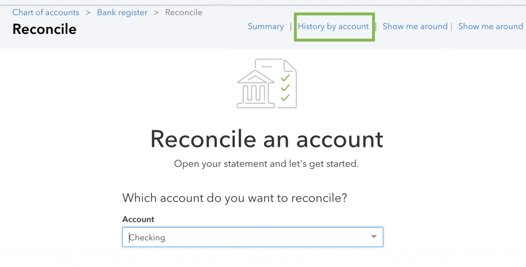 Click open the History by Account option