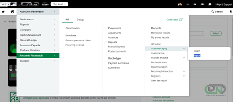 Export Customer aging report to transfer due amounts from Sage Intacct to QuickBooks Online1