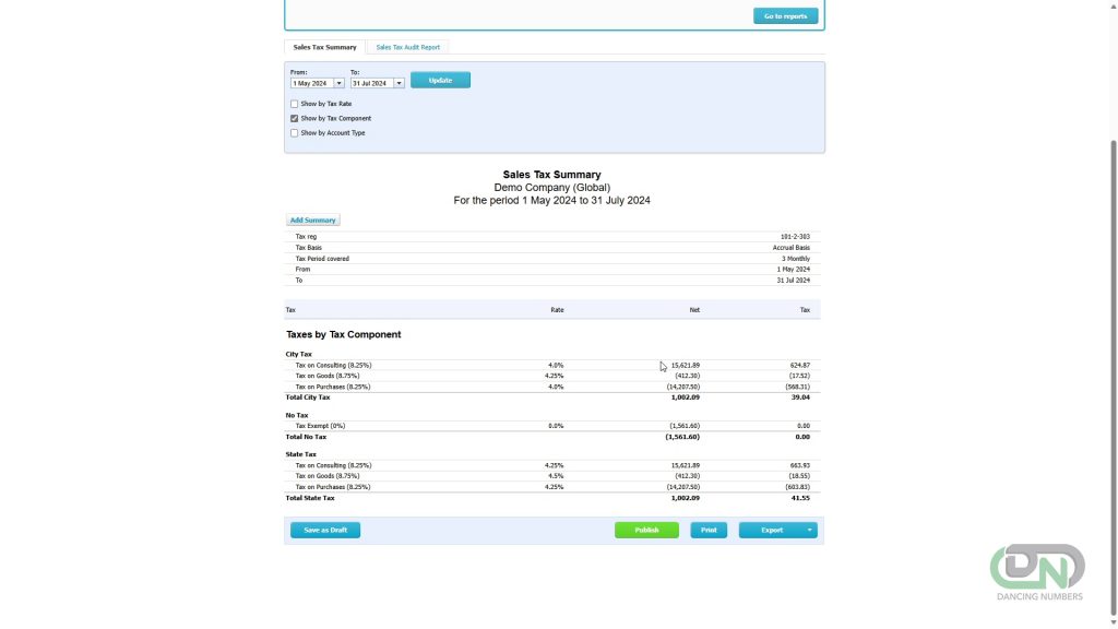 Export the profit and loss report to keep track of the net income