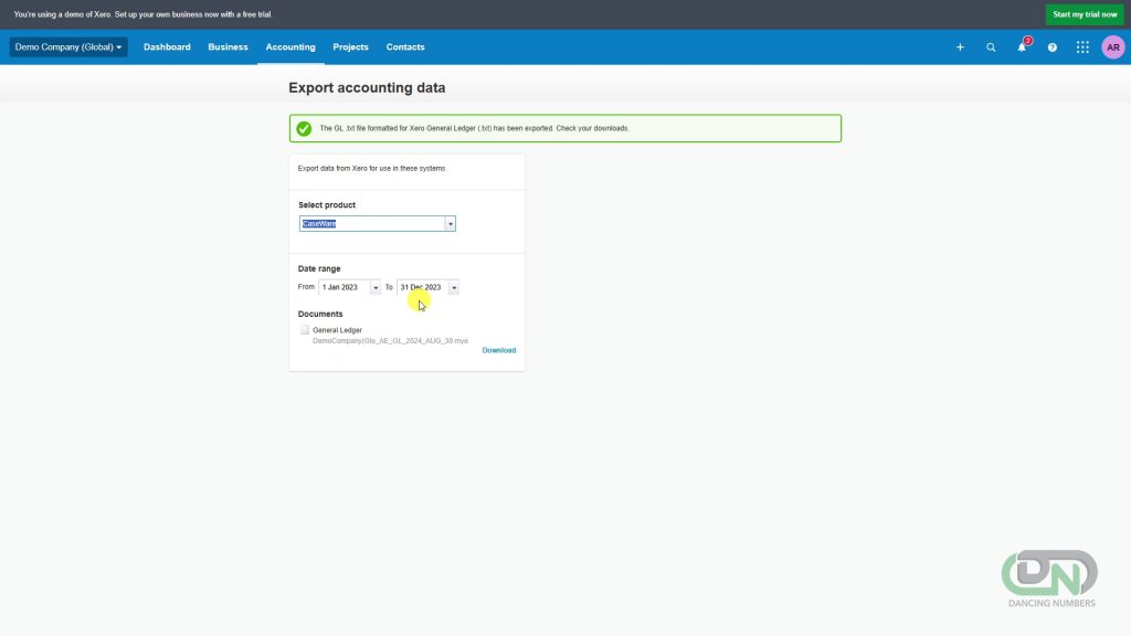 Export Your Chart of Accounts