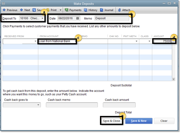 Recording of the Loan Amount